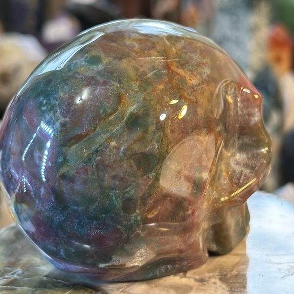 🎄SALE🎄Ocean Jasper Crystal Skull Carving! - Picture 4 of 9